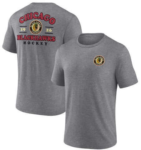 NHL Chicago Blackhawks Heritage Triblend T-Shirt - Grey