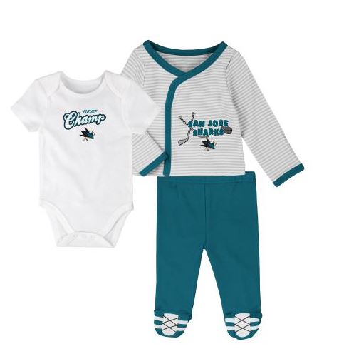 Kinder NHL San Jose Sharks Baby Strampler 3er-Set (1 - 9 Monate)