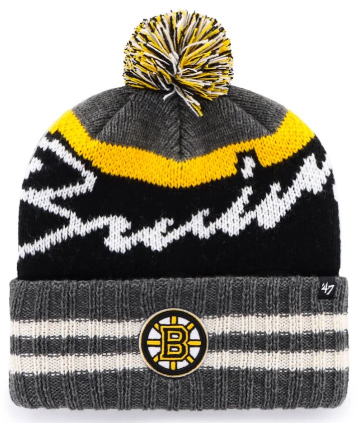 NHL Boston Bruins Hyperbolic &#39;47 CUFF KNIT PomPom