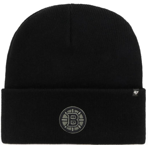 NHL Boston Bruins Haymaker '47 CUFF KNIT - Logo Tonal Dark Grey