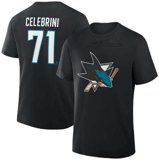 NHL Celebrini 71 - San Jose Sharks T-Shirt - Black