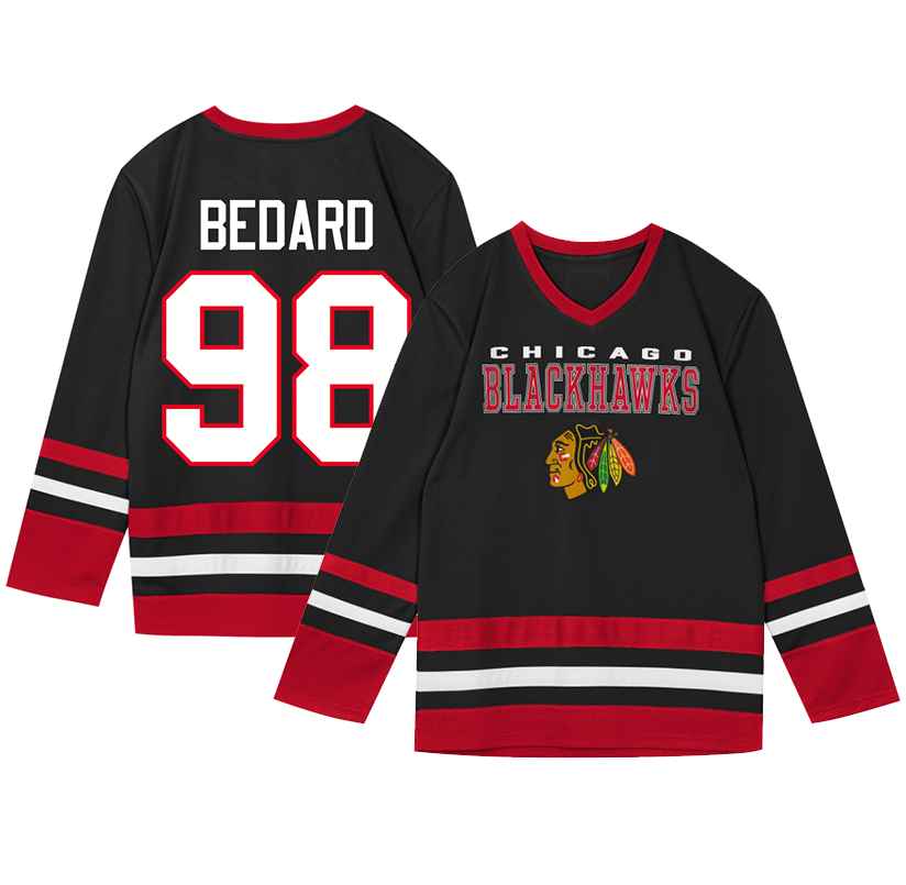 Kinder NHL Bedard 98 - Chicago Blackhawks Wordmark Fan Jersey Shirt Basic