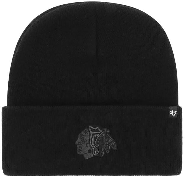NHL Chicago Blackhawks Haymaker Black &#39;47 CUFF KNIT - Logo Tonal