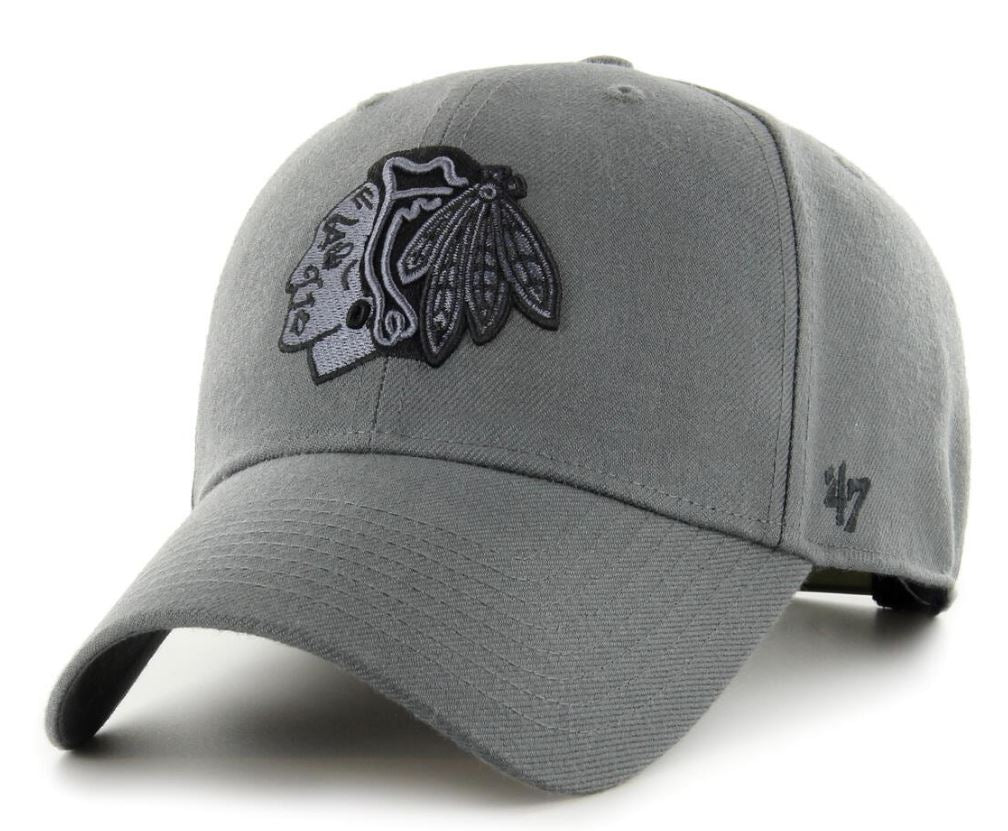 NHL Chicago Blackhawks &#39;47 MVP SNAPBACK Charcoal - Logo Black