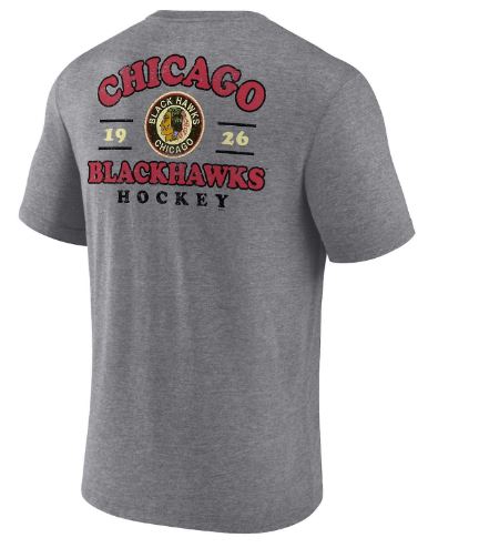 NHL Chicago Blackhawks Heritage Triblend T-Shirt - Grey