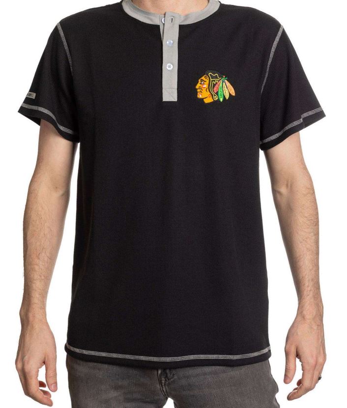 NHL Chicago Blackhawks Henley Waffle T-Shirt