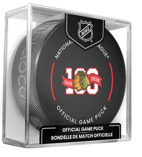 NHL Chicago Blackhawks Official Game Puck 2025-26 - 100th Anniversary