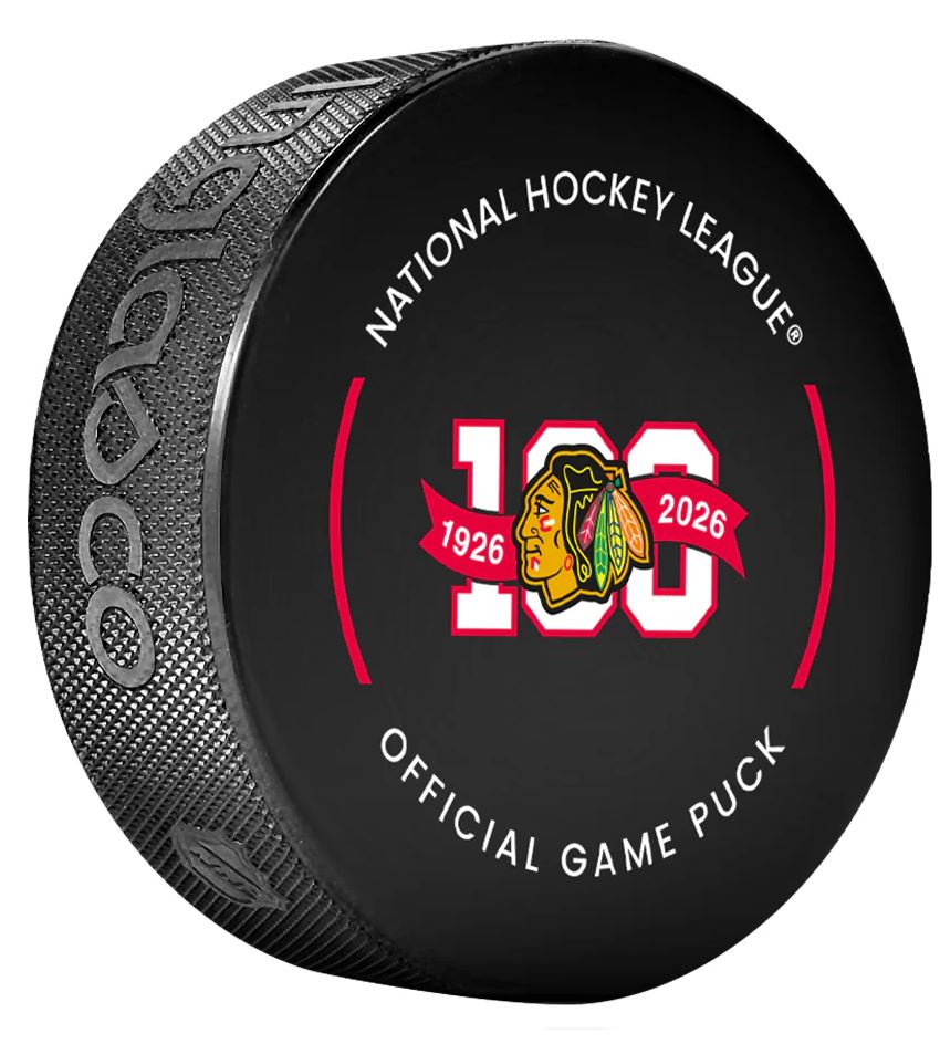 NHL Chicago Blackhawks Official Game Puck 2025-26 - 100th Anniversary