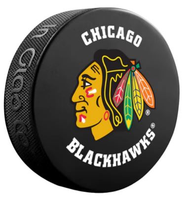NHL Chicago Blackhawks Script Logo Puck