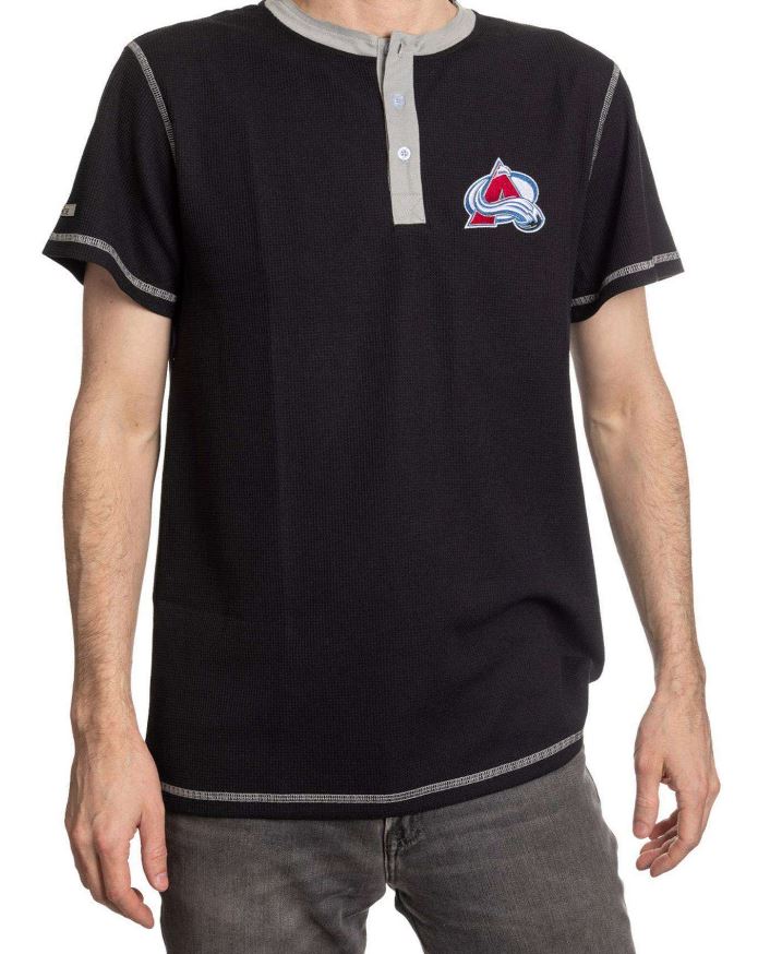 NHL Colorado Avalanches Henley Waffle T-Shirt
