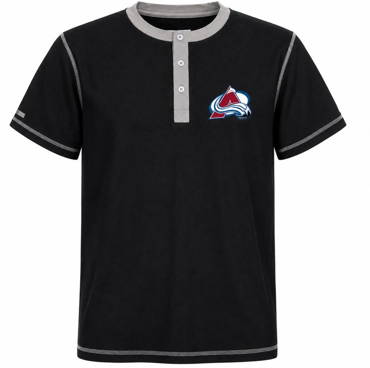 NHL Colorado Avalanches Henley Waffle T-Shirt