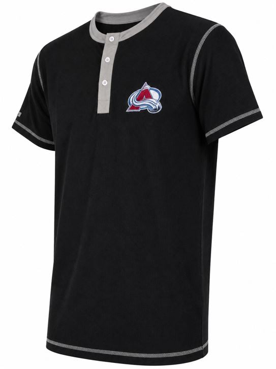 NHL Colorado Avalanches Henley Waffle T-Shirt