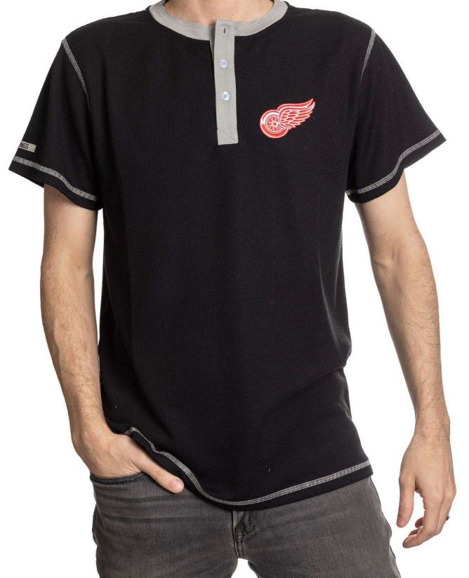 NHL Detroit Red Wings Henley Waffle T-Shirt