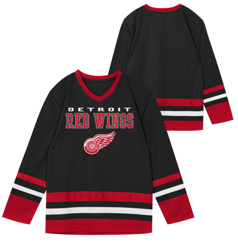 Kinder NHL Detroit Red Wings Wordmark Fan Jersey Shirt Basic