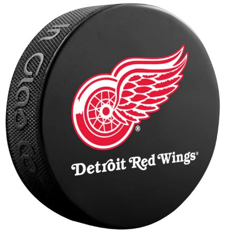 NHL Detroit Red Wings Script Logo Puck