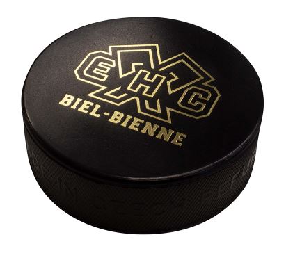 NLA EHC Biel Puck - Logo Gold