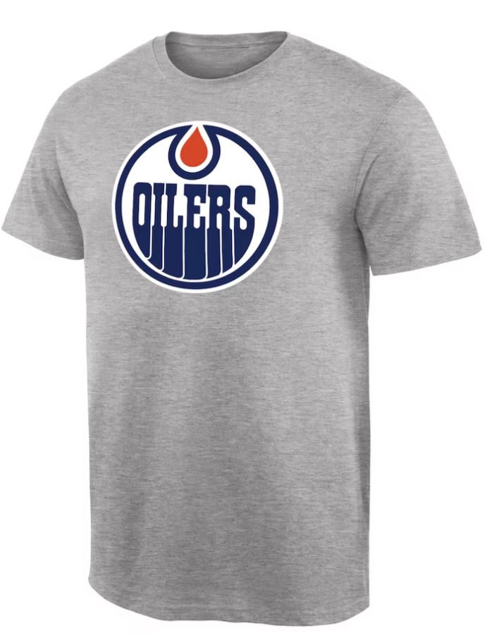 NHL Edmonton Oilers Primary Logo T-Shirt - Grey