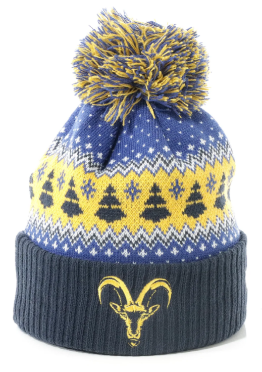 NLA HCD Beanie Capricorn Graphic Xmas Cuff Knit - PomPom