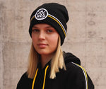 NLA HC Lugano Beanie Linea Gialla Cuff Knit Black