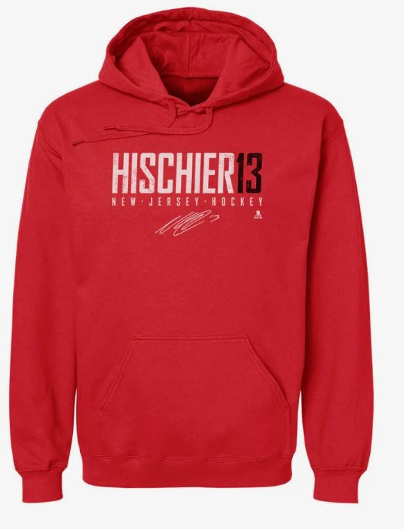 NHL Nico Hischier 13 - New Jersey Devils - Hoodie Wordmark - Red