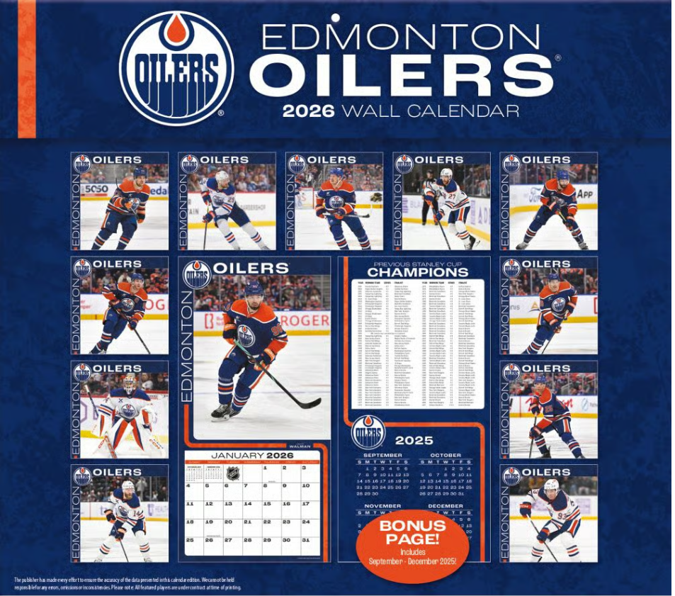 NHL Edmonton Oilers Kalender 2026