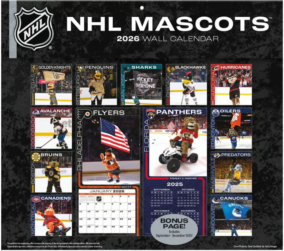 NHL Maskottchen - Kalender 2026