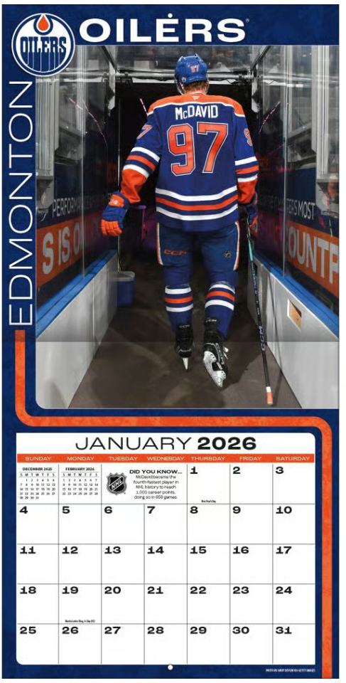 NHL McDavid 97 - Edmonton Oilers Kalender 2026