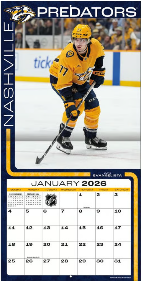 NHL Nashville Predators Kalender 2026