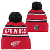 Kinder NHL Detroit Red Wings Beanie Jacquard Wordmark PomPom