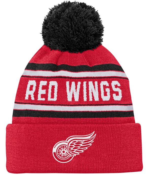 Kinder NHL Detroit Red Wings Beanie Jacquard Wordmark PomPom