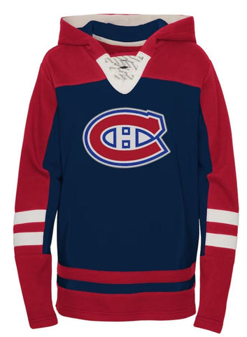 Kinder NHL Montreal Canadiens Hockey Hood Double Stripes