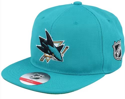Kinder NHL San Jose Sharks Cap Core Flatbrim Snapback Teal