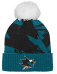 Kinder NHL San Jose Sharks Beanie BigFace PomPom