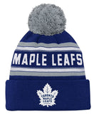 Kinder NHL Toronto Maple Leafs Beanie Jacquard Wordmark PomPom