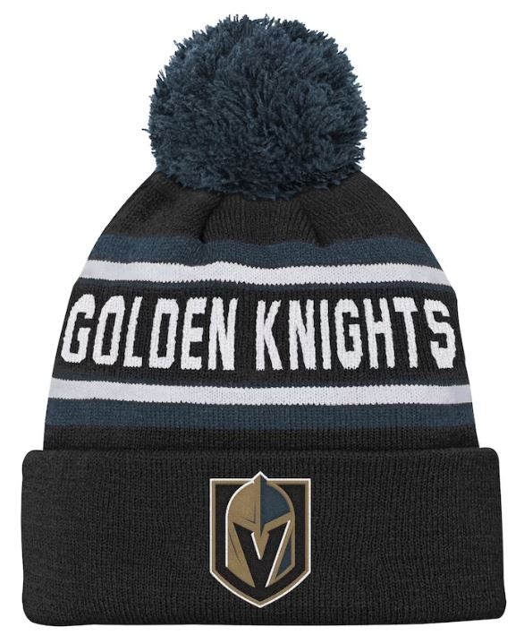 Kinder NHL Vegas Golden Knights Beanie Jacquard Wordmark PomPom