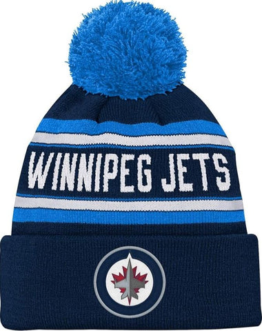 Kinder NHL Winnipeg Jets Beanie Jacquard Wordmark PomPom