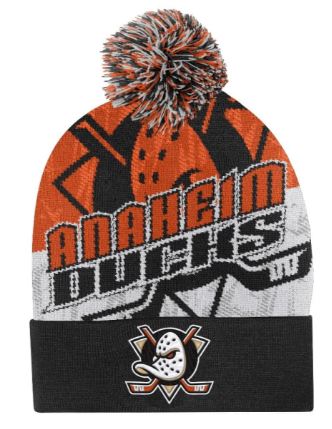Bonnet à pompon pour enfant des Maple Leafs de Toronto de la LNH avec motif de rondelle