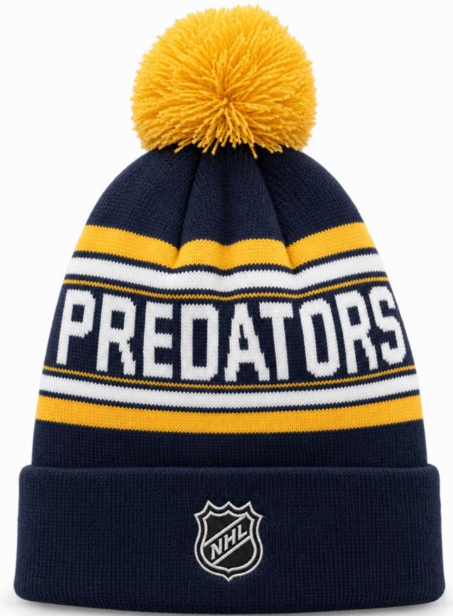 Kids NHL Nashville Predators Beanie Puck Pattern PomPom