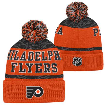 Bonnet Jacquard avec pompon et inscription « Chicago Blackhawks » de la LNH pour enfant