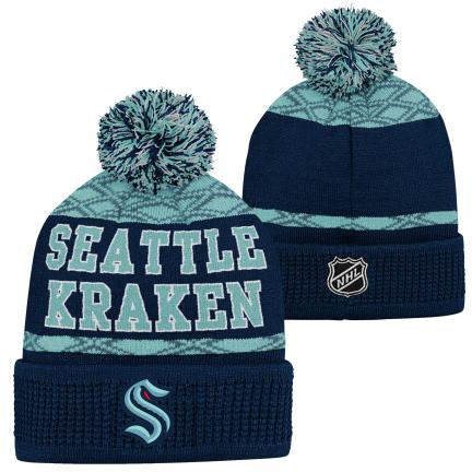 Bonnet à pompon pour enfant des Maple Leafs de Toronto de la LNH avec motif de rondelle