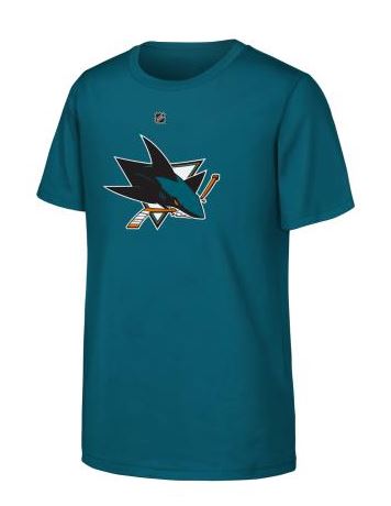 Kinder NHL San Jose Sharks Primary Logo T-Shirt Teal