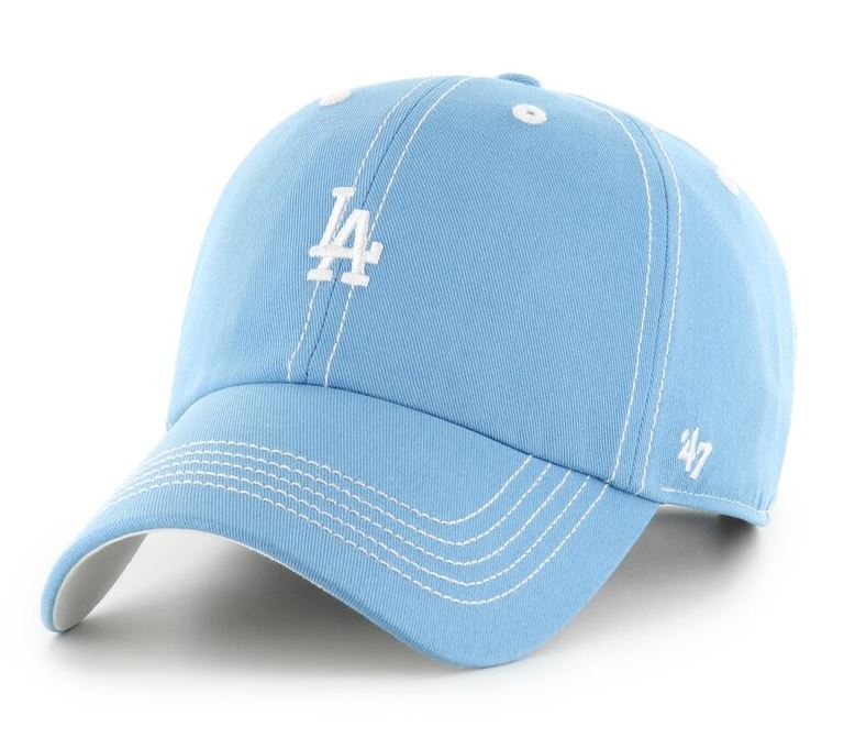 MLB Los Angeles Dodgers Contrast Stitch &#39;47 Clean Up  Logo White - Columbia (Light Blue)