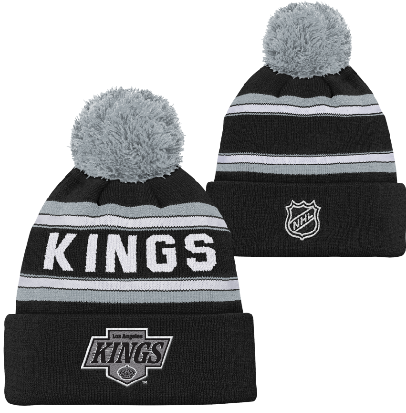 Kinder NHL Los Angeles Kings Beanie Jacquard Wordmark PomPom