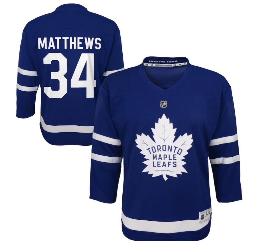 Kinder NHL Matthew 34 - Toronto Maple Leafs Jersey Home - Boy (98-116)