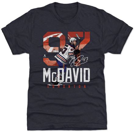 Kinder NHL Connor McDavid 97 - Edmonton Oilers - T-Shirt Landmark - Navy