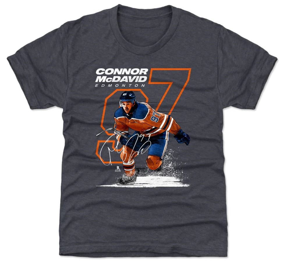 Kinder NHL Connor McDavid 97 - Edmonton Oilers - T-Shirt Velocity (Navy)