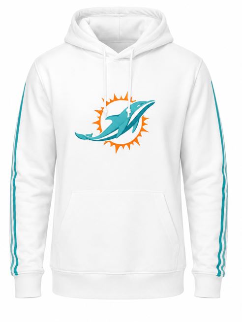 NFL Miami Dolphins Fleece Hoodie Ecru - White
