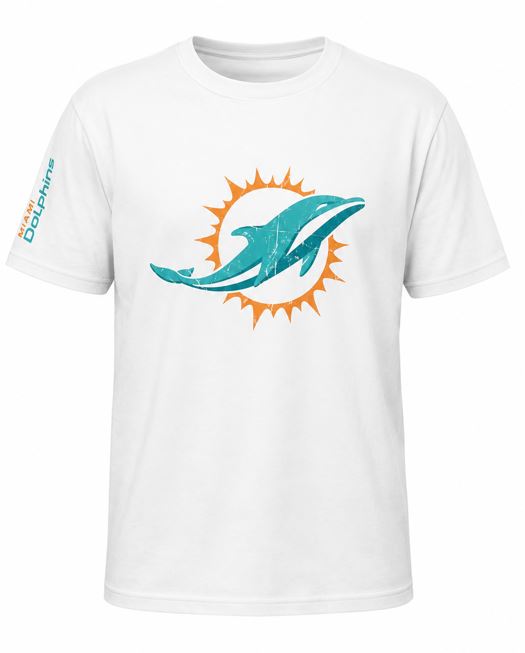 NFL Miami Dolphins Slub T-Shirt Ecru - White
