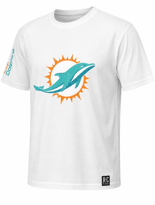 NFL Miami Dolphins Slub T-Shirt Ecru - White