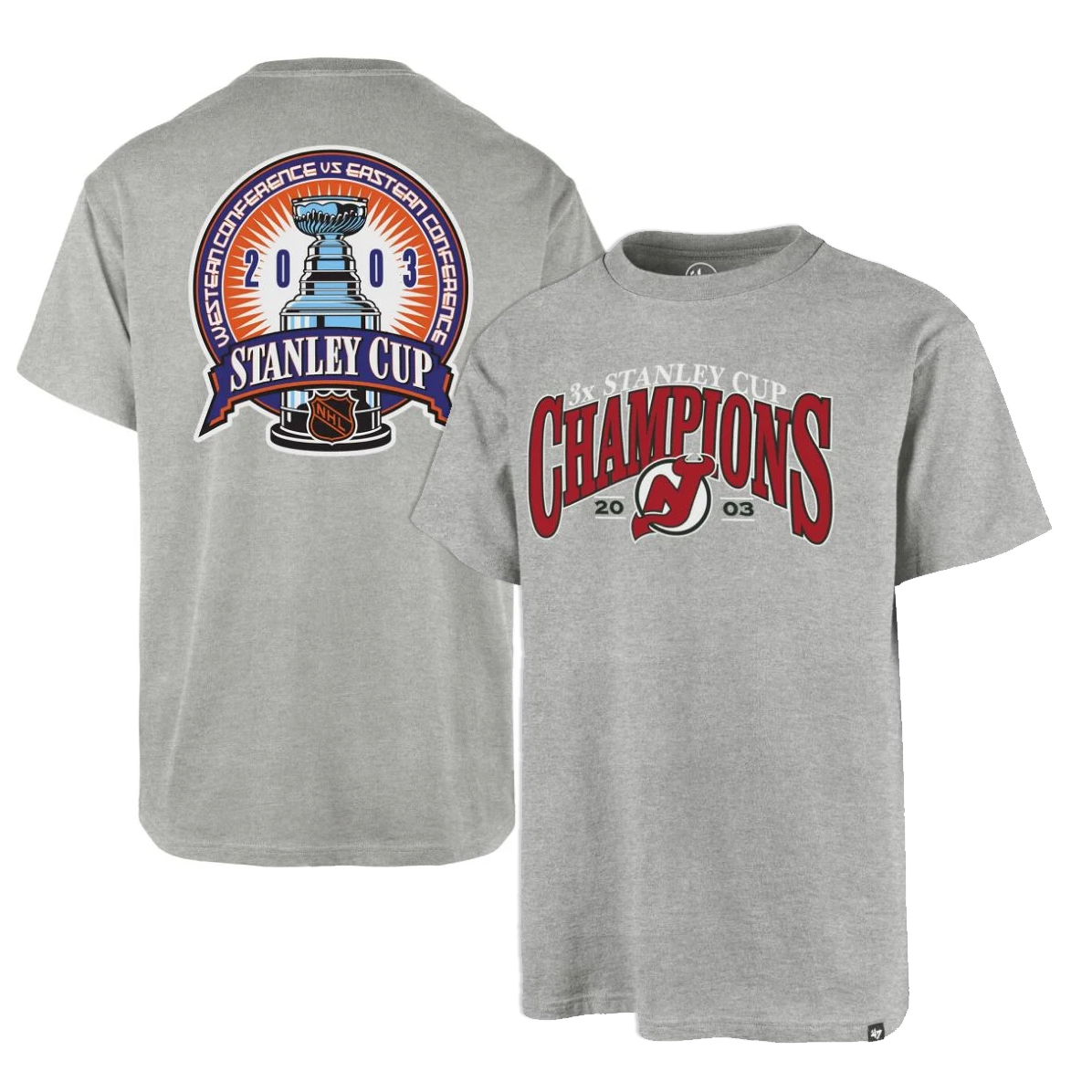 T-shirt de la Coupe Stanley Cinderblock Backer des Devils du New Jersey de la LNH '47